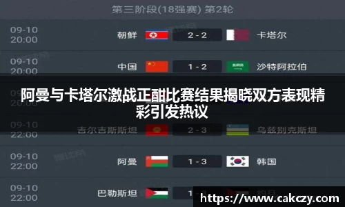 阿曼与卡塔尔激战正酣比赛结果揭晓双方表现精彩引发热议